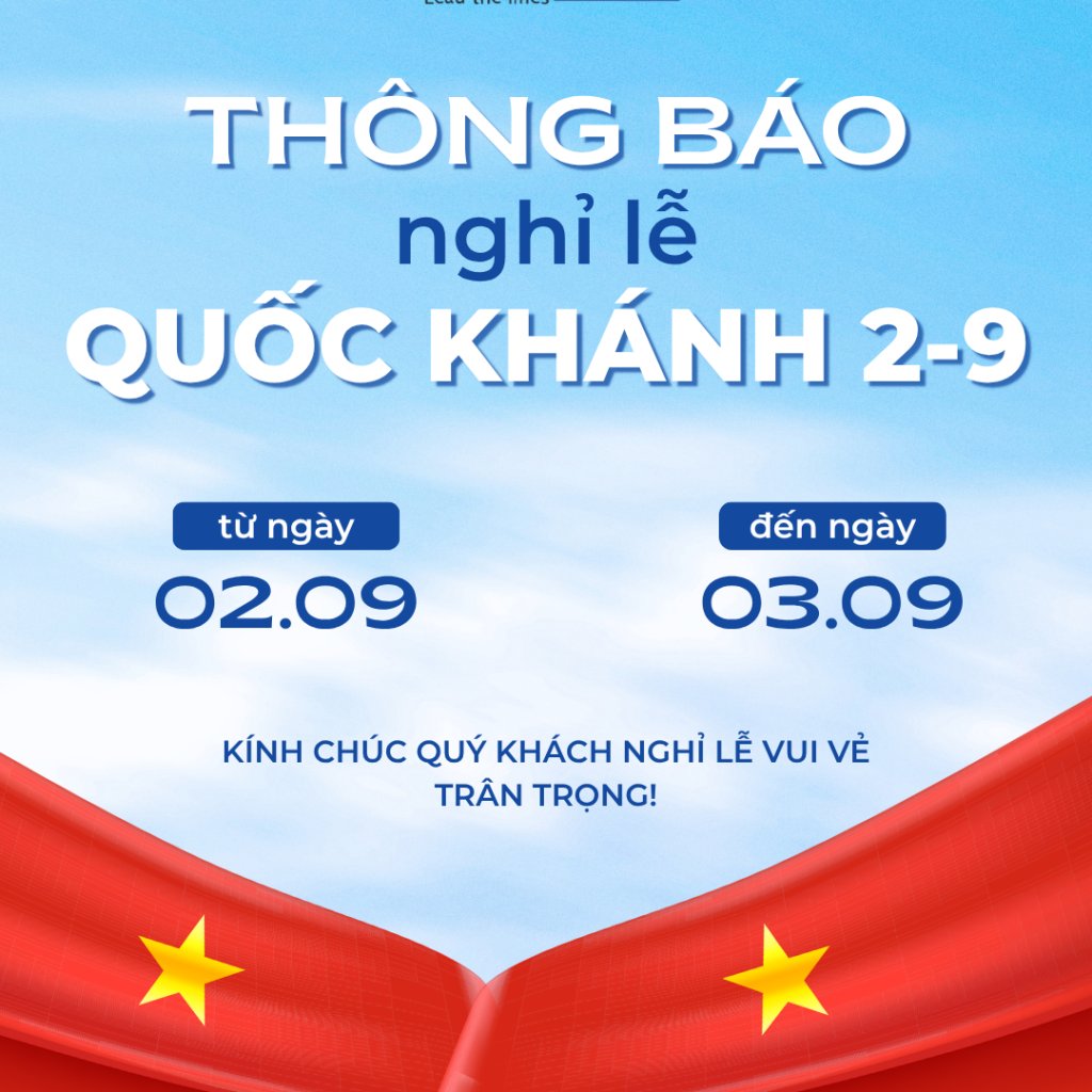 THÔNG BÁO LỊCH NGHỈ LỄ QUỐC KHÁNH 02/09/2026